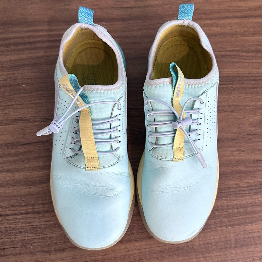 Clove Women's Work Shoes in Light Blue and Yellow